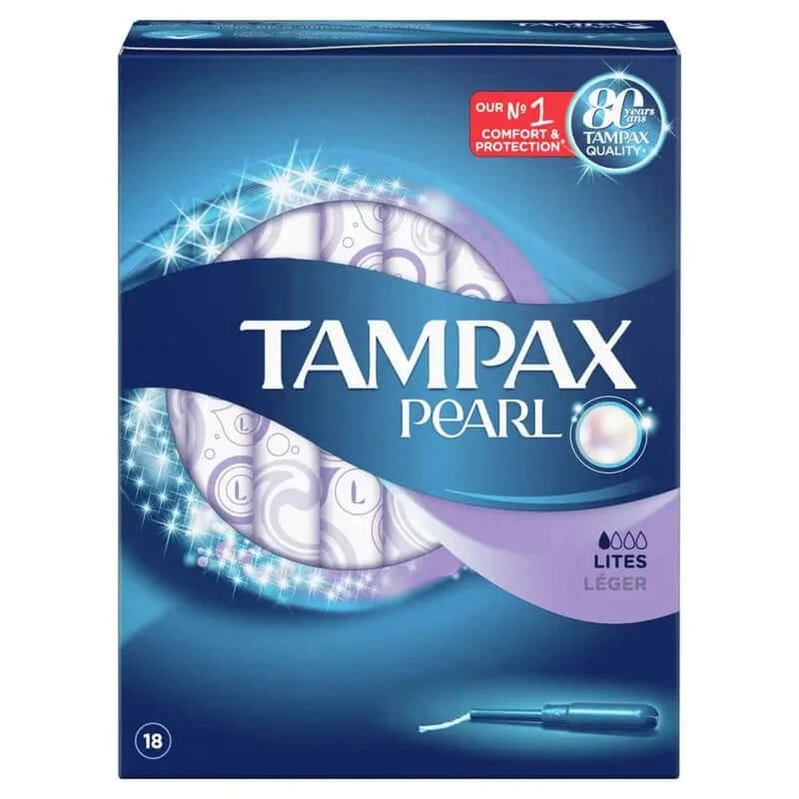Tampax Pearl Lites Tampons mit Applikator, 18 Stück