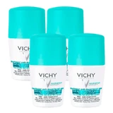 Vichy Anti-Transpirant Deodorant 48H Anti-Transpirant Roll-On, Packung 4 x 50 ml