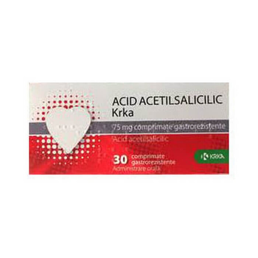 Acetylsalicylsäure 75 mg, 30 Tabletten, Krka