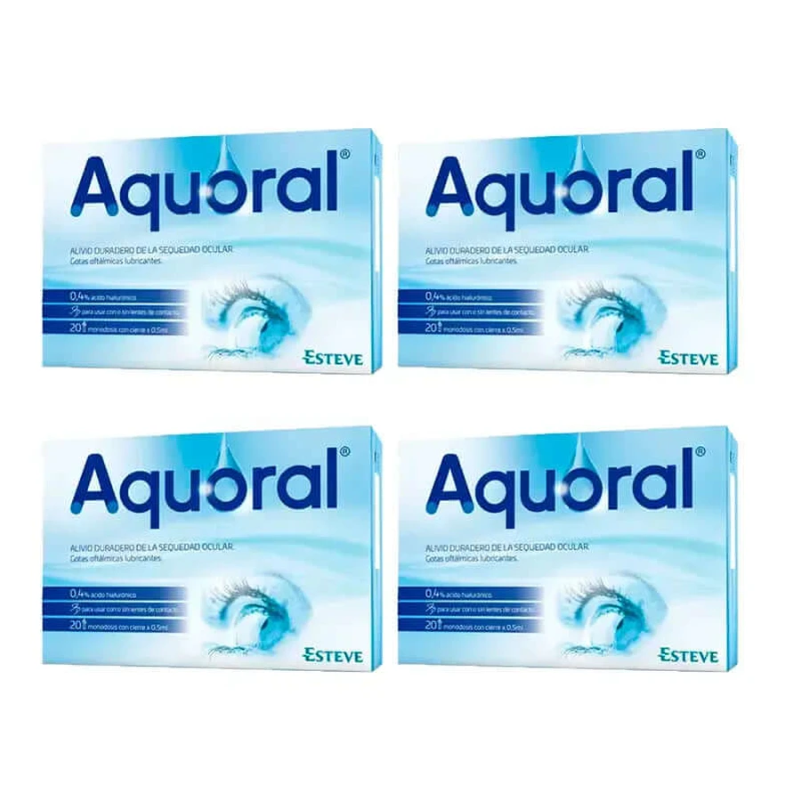 Aquoral collyre, paquet de 4 x 20 unidoses