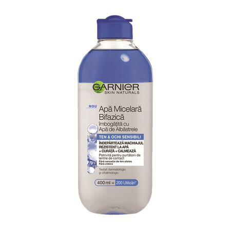 Apa micelara bifazica imbogatita cu apa de albastrele Skin Naturals, 400 ml, Garnier