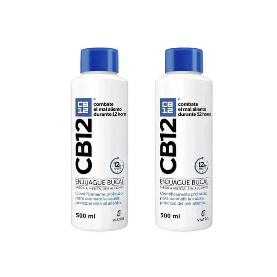 Cb12 Mondwater met muntsmaak Mondwater met muntsmaak tegen halitose, 2X500 Ml