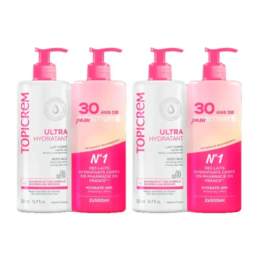 Lapte de corp hidratant Topicrem, pachet 4 x 500 ml