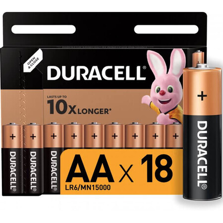 Baterii Basic AA, 18 bucati, Duracell