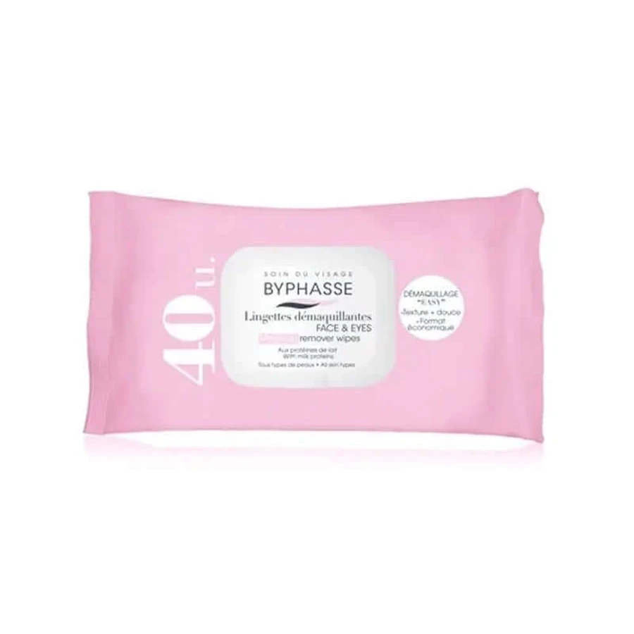 Byphasse Milk Protein Cleansing Wipes, 40 pcs.