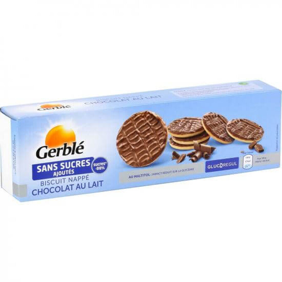 Biscuiti glazurati in ciocolata fina cu lapte, 125g, Gerble