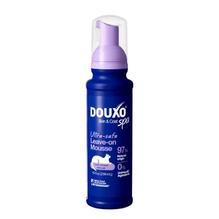 DOUXO SPA Low-Stress Refresh Mousse, schuimende shampoo voor katten, niet uitspoelen, hydraterend, vanille en kokosnoot, fles met applicator, 150ml