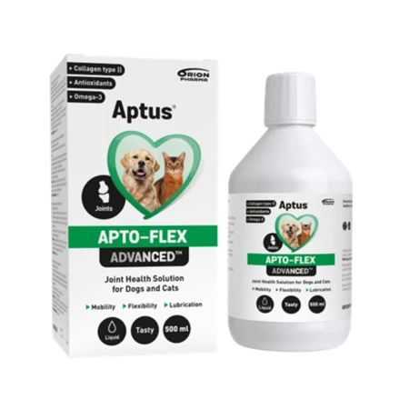 APTUS Apto-Flex Advanced, XS-XL, gewrichtssupplement voor honden en katten, fles, 500 ml orale suspensie