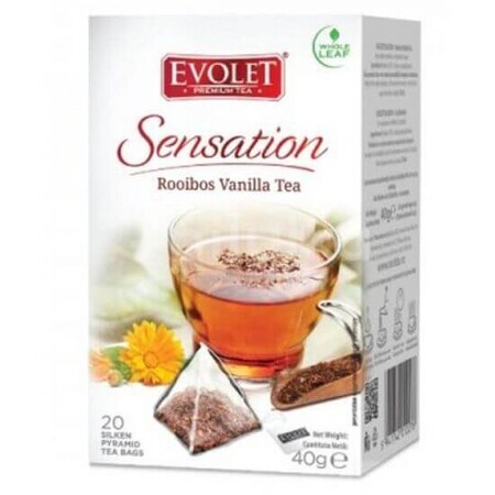 Ceai rooibos si vanilie Evolet Sensation, 20 plicuri, Kalpo