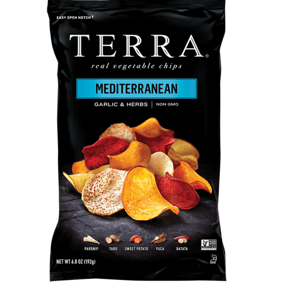 Mediterrane Chips mit Knoblauch und Kräutern, 110 g, Terra