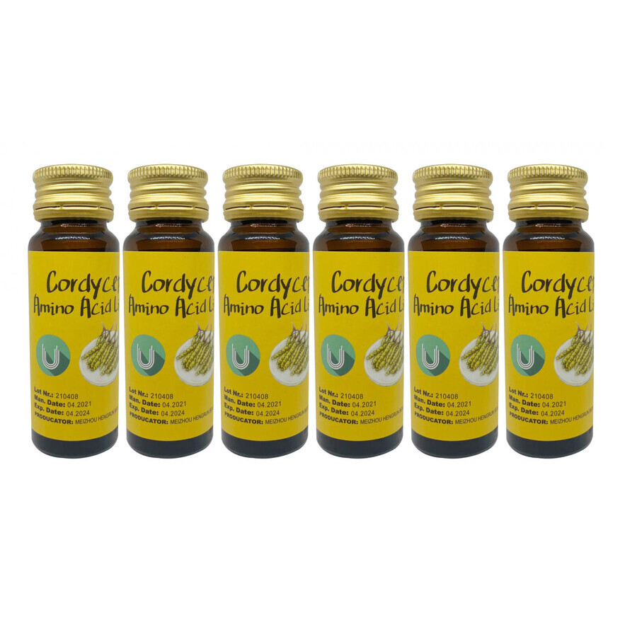 Cordyceps Aminosäure Flüssigkeit, 6 Fläschchen x 30 ml, Meizhou Hengrun