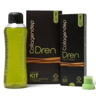Collagendep dren starter kit 12 trinkkappen + smart flasche