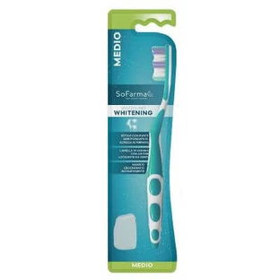 White toothbrush with medium bristles sofarmapiu'