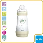 Mam Easy Biberón anticólicos autoesterilizable con tetina talla 2, color beige 