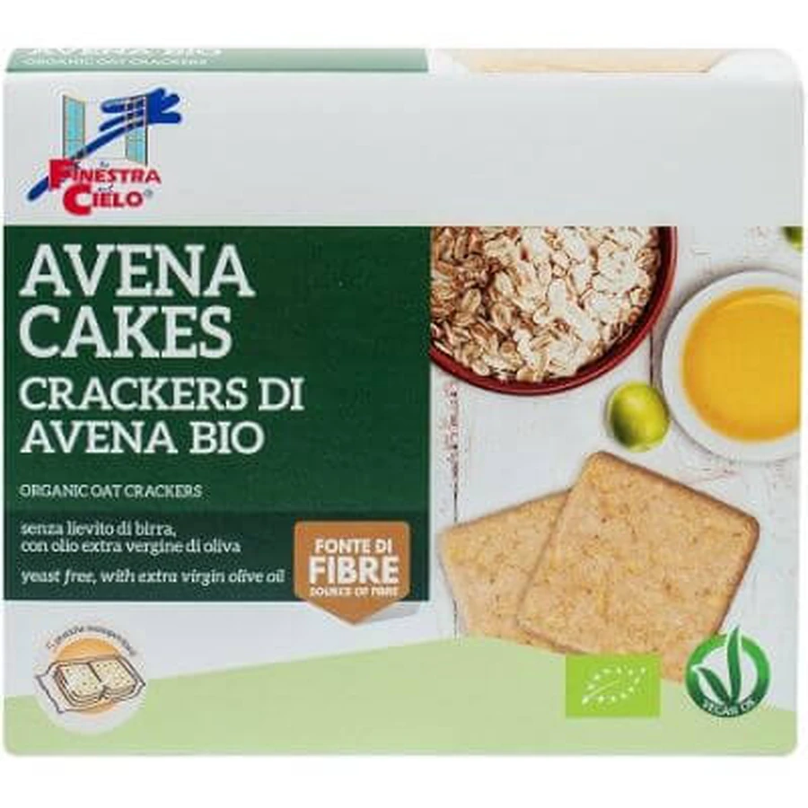 Fsc avenacakes bio vegan vegane hafercracker ohne bierhefe mit olivenöl extra vergine 250 g