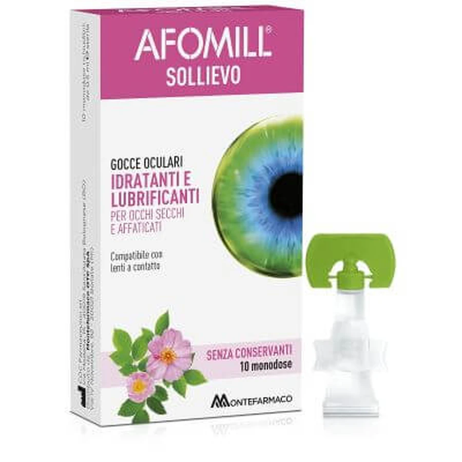 Afomill Augentropfen Relief 10 Flaschen 0,5 ml