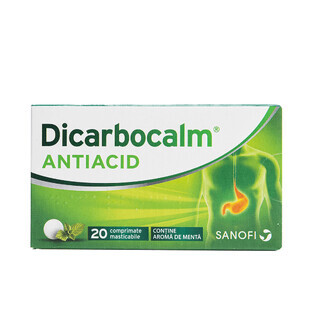 Dicarbocalm Antiacid, 20 chewable tablets, Sanofi