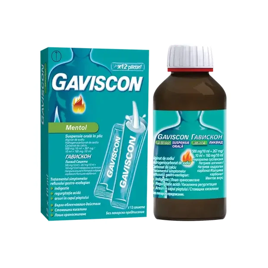 Gaviscon Mentol suspensión oral, 200 ml, Reckitt Benckiser Healthcare