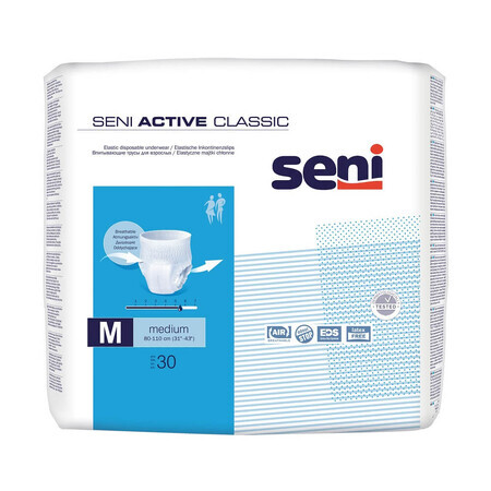 Chilot elastic absorbant, Medium, 30 bucăți,  Seni Active Classic