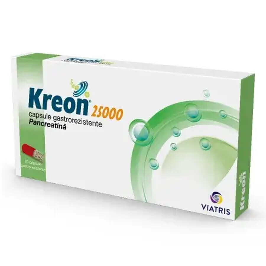 Kreon 25000, 20 capsules, Mylan