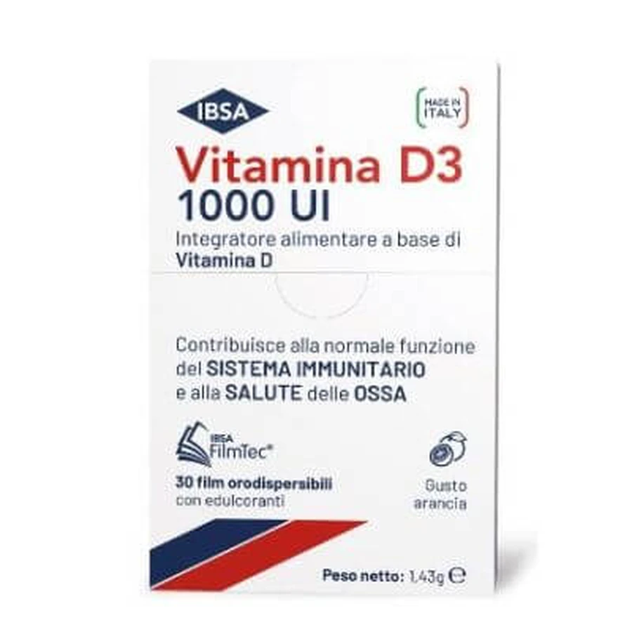 Witamina d3 ibsa 1000ui 30 tabletek ulegających rozpadowi w jamie ustnej: ceny i cechy