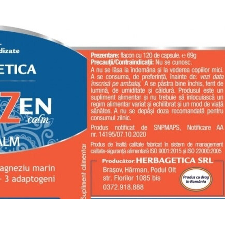 Magnezen Stres Calm, 120 capsule, Herbagretica