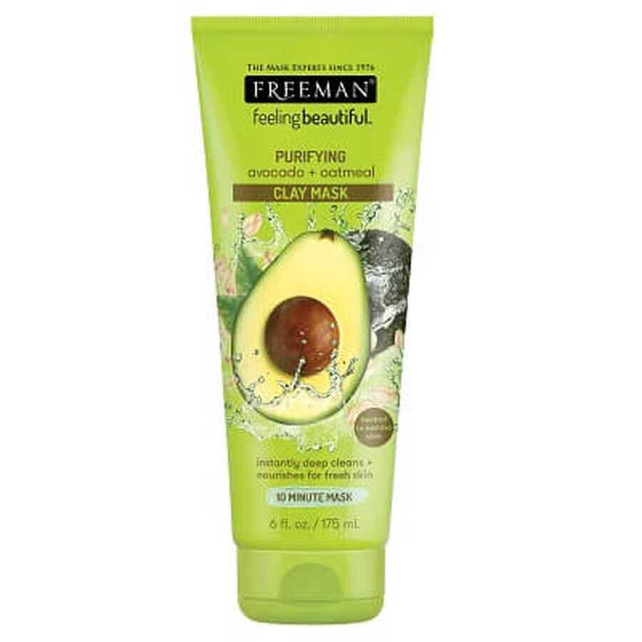 Masca purifianta cu argila, avocado si ovaz, 175 ml, Freeman