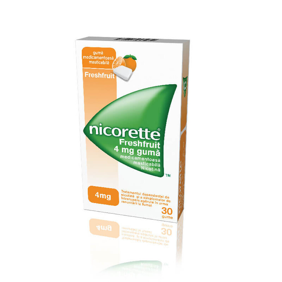 Nicorette Freshfruit Kaugummi 4mg, 30 Stück, Mcneil