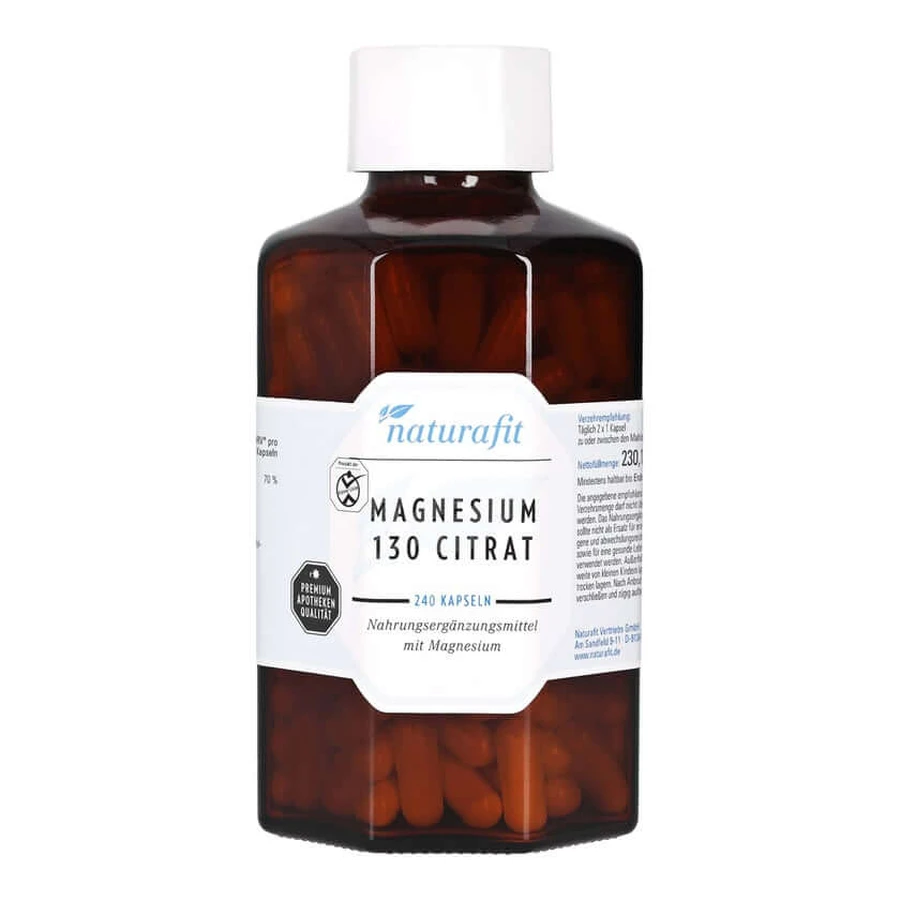Naturafit Magneziu 130 Citr Capsule 240 Capsule