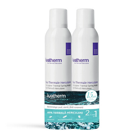 Pachet Apa termala Herculane, 200 ml + Apa termala Herculane, 100 ml, Ivatherm