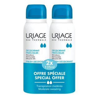 Deodorant spray with alum stone, 125 ml + 125 ml, Uriage