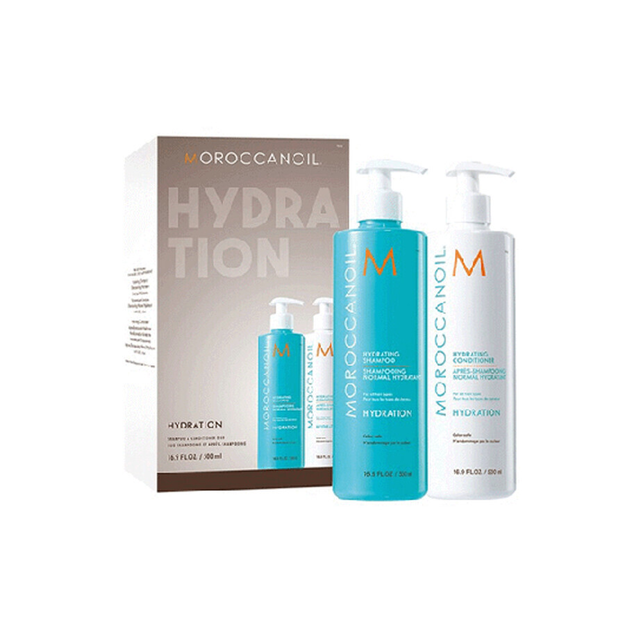 Duo Hydration Shampoo und Spülung, 500+500 ml, Moroccanoil