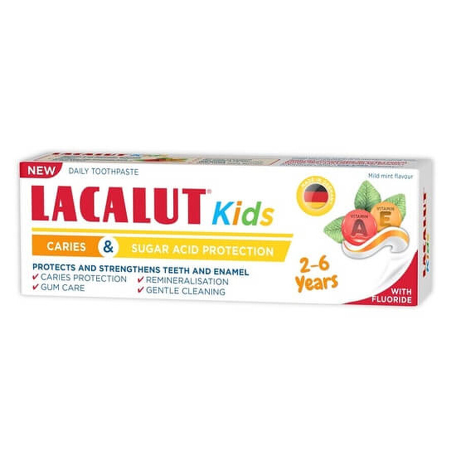 Pasta de dinti 2-6 ani Lacalut Kids, 55 ml, Theiss Naturwaren