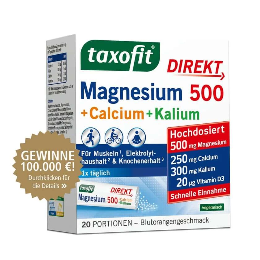 Taxofit Magnesium 500+calcium+kalium Direct Gran. 20 St