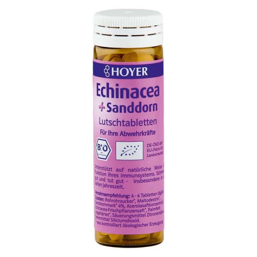 HOYER Echinacea + Sea Buckthorn Lozenges BIO 60 Capsules