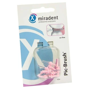 Miradent interdentale ragers Pic-Brush vervangingsborstels xx-fijn roze 12 st.