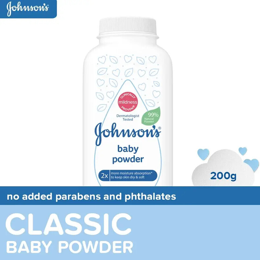 Talkumpuder, 200g, Johnson's Baby