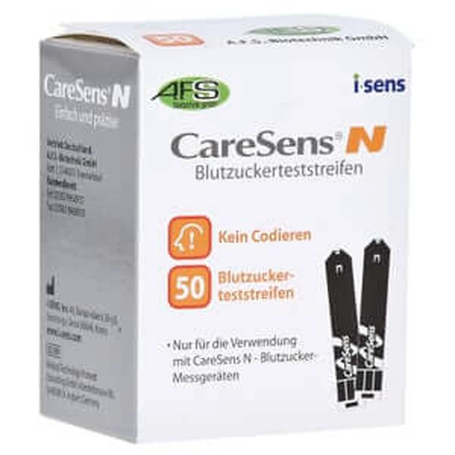 Tiras reactivas de glucosa en sangre Caresens N auto.c 50 uds.