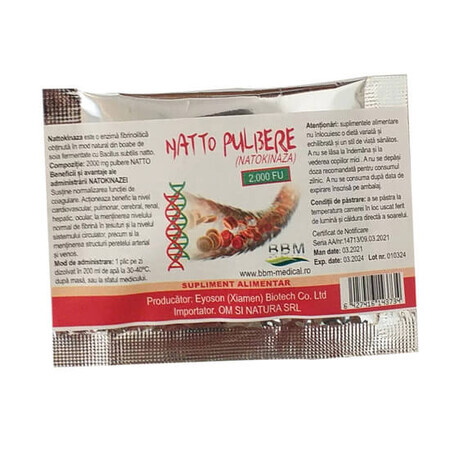 Pulbere cu enzima fibrionolitica Natokinaza Natto, 2g, BBM Medical