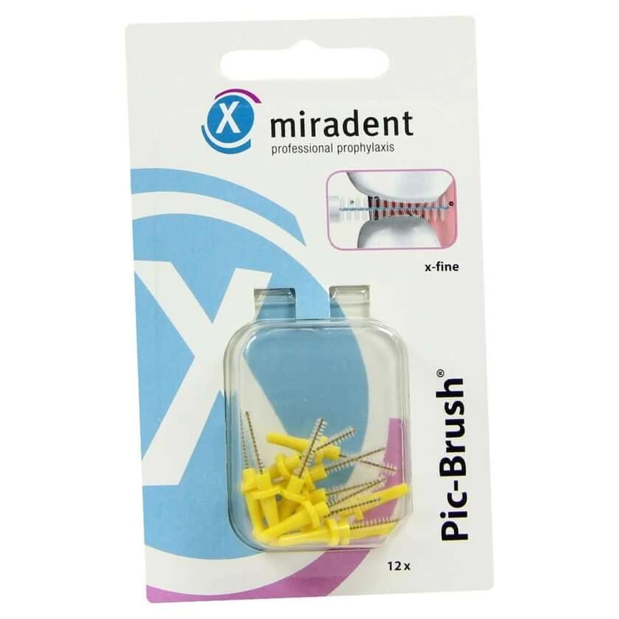 Miradent interdental brushes Pic-Brush replacement brushes x-fine yellow 12 pcs.