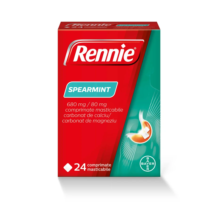 Rennie Spearmint, 24 kauwtabletten, Bayer