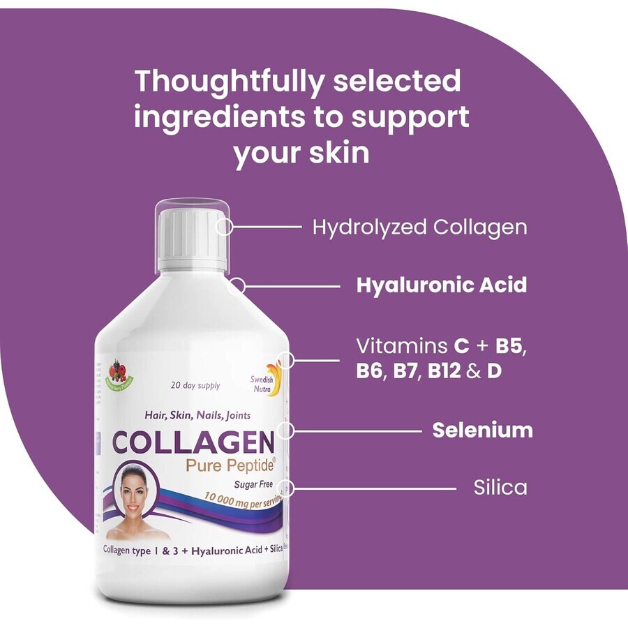 Collagen Fluid Hydrolysate Type 1 and 3 (10000 mg), 500 ml, Swedish Nutra