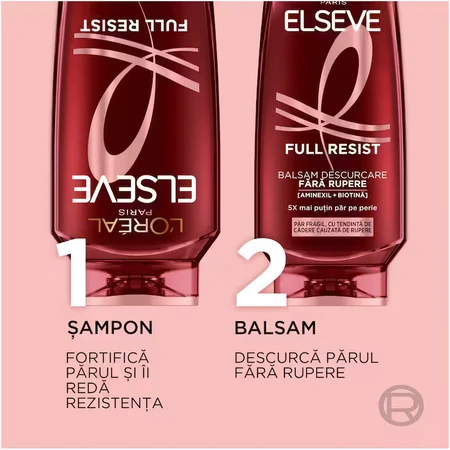Champú fortalecedor para cabellos quebradizos con tendencia a la caída Full Resist, 400 ml, Elseve