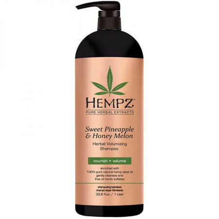 Sampon pentru par fin Pineapple & Melon, 1000 ml, Hempz