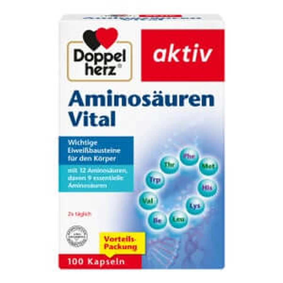 Capsule vitali di aminoacidi a doppio cuore 100 capsule