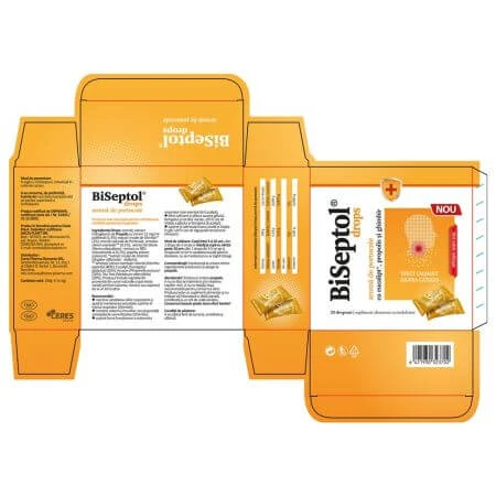 Biseptol gotas sabor naranja, 20 unidades, Dacia Plant