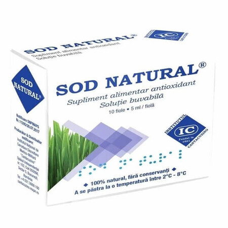 Sod natural soluție buvabilă, 10 fiole x 5ml, Institutul Cantacuzino