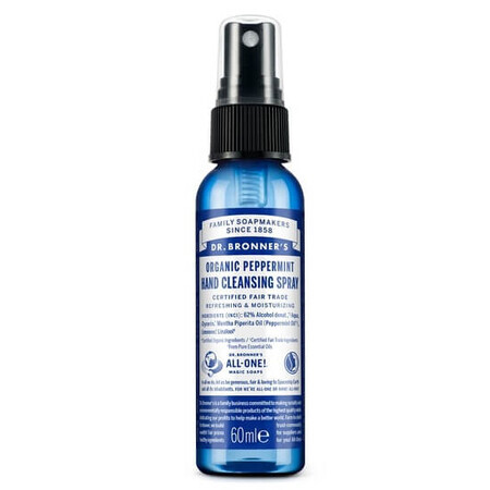 Spray de maini igienizant cu menta, 60 ml, Dr. Bronner's