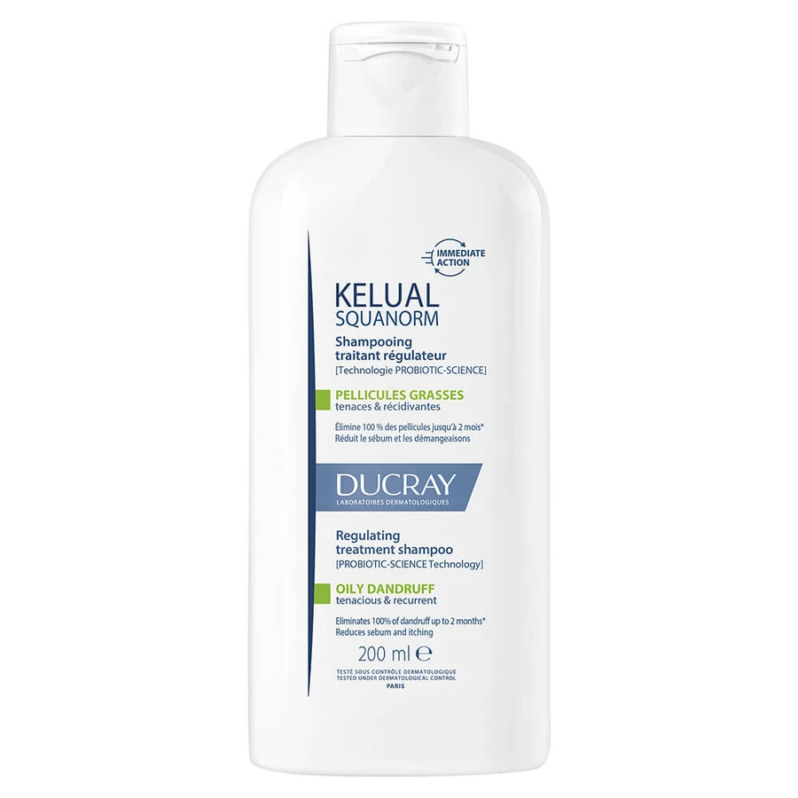 Ducray Kelual Squanorm Shampooing Traitant Antipelliculaire Pellicules Grasses 200ml