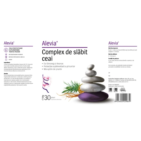 Alevia slimming tea complex with ginseng and pineapple, 30 sachets